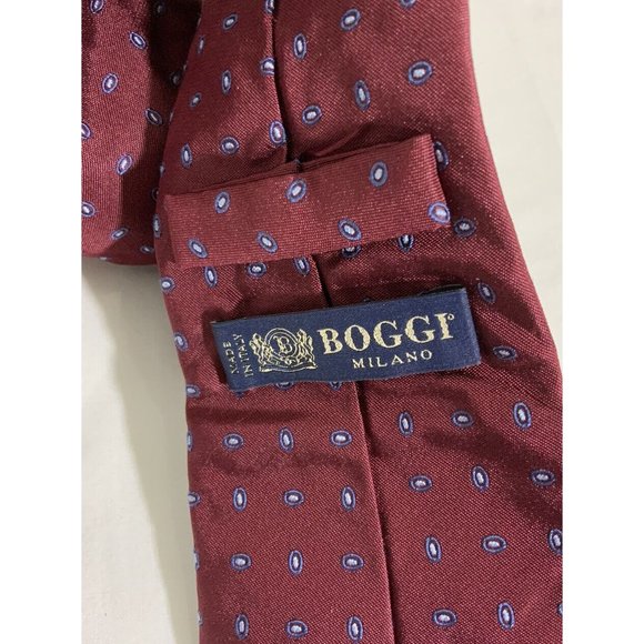 BOGGI Red Geometric Silk Tie ITALY 58 BOGGI Red Geometric Silk Tie ITALY 58\